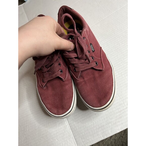 VANS OLD SKOOL Men’s 7.5 Muted Red Maroon W/ White Sole Skate Shoes - Picture 5 of 8